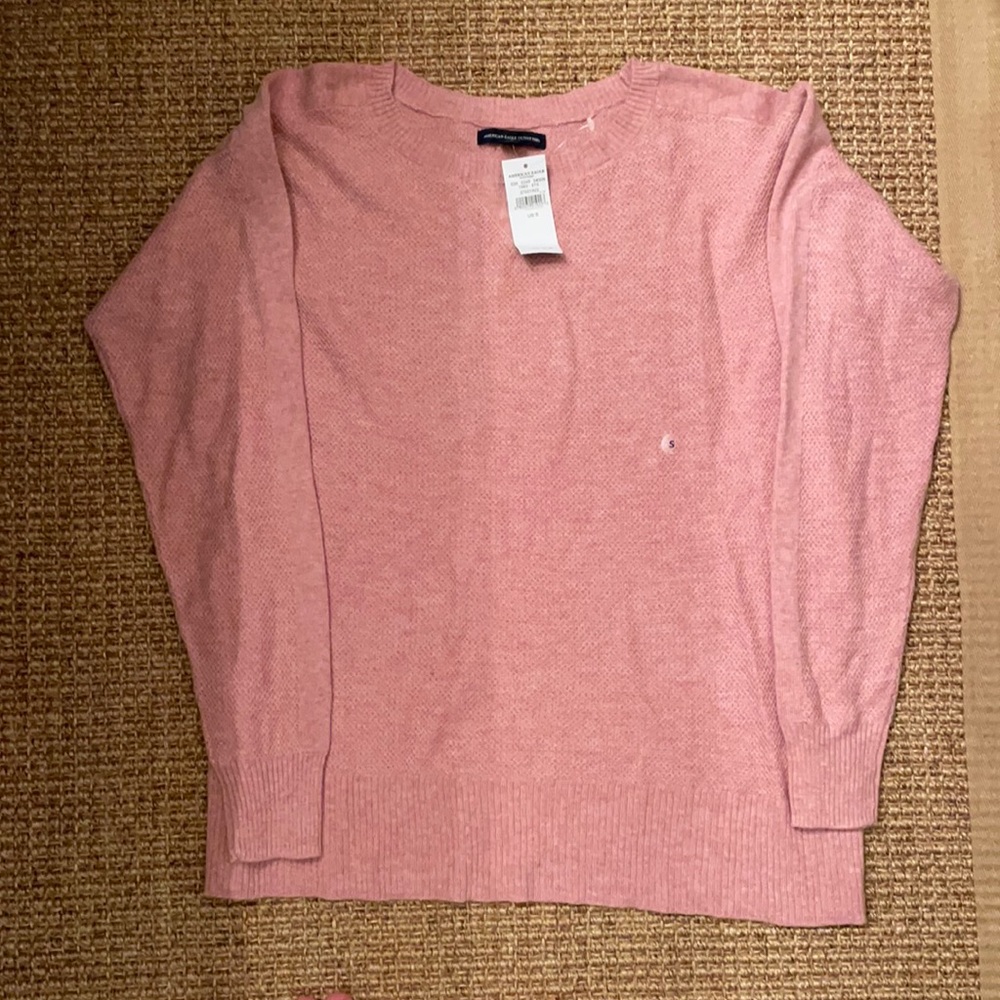 NWT American Eagle Pink Knit Crew Neck Sweater S